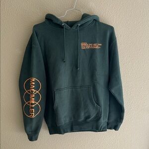 MAC MILLER Forest Green Hoodie with Orange Accents